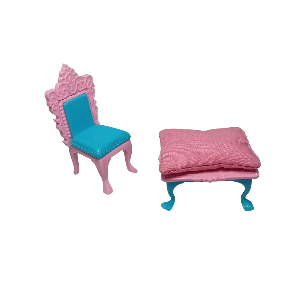 1999 Vintage Y2K Barbie‎ Kelly Kingdom Chair & Table Replacement W Pillow READ